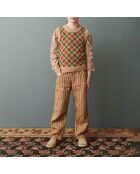 Pantalon en Lin Rayé Erodium jaune moutarde
