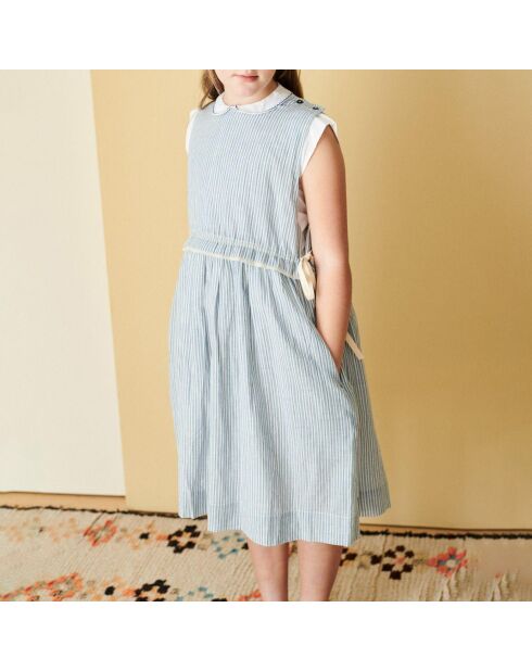 Robe Rayée Colima bleue