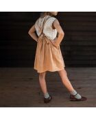 Robe 100% Lin Tablier Eloise abricot