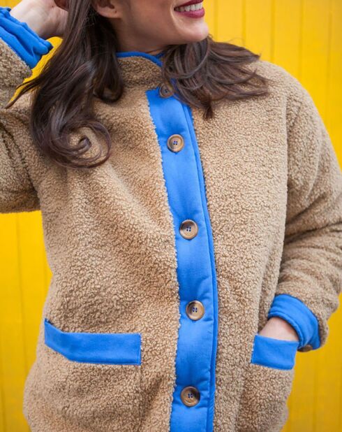Veste Façon Fourrure Elsa noisette