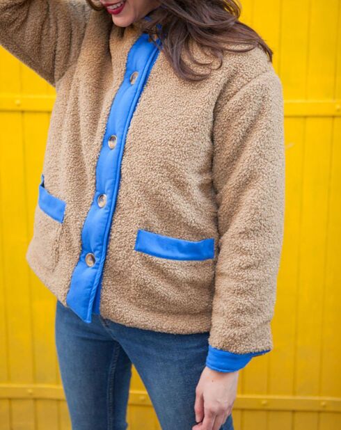 Veste Façon Fourrure Elsa noisette