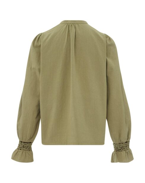 Blusa Hilma in cotone verde kaki