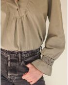 Blouse en Coton Hilma vert kaki