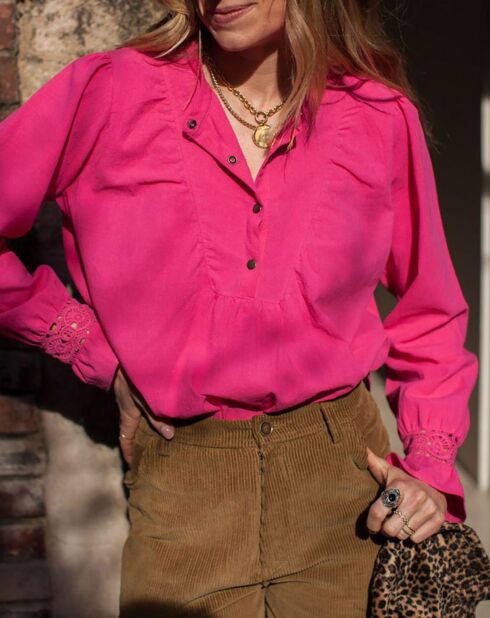 Blouse en Coton Hilma rose