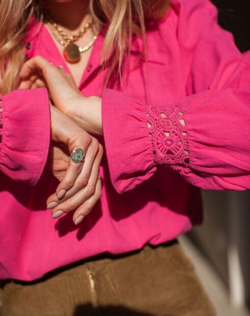 Blouse en Coton Hilma rose