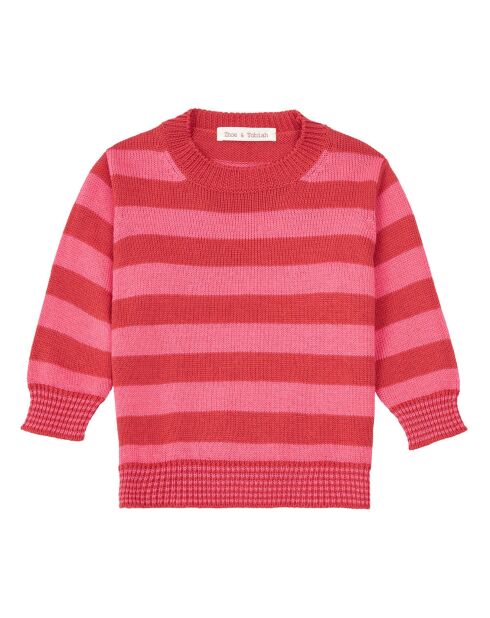 Pull rayé rose