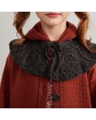 Gilet 100% Laine Mérinos à Capuche Elfen rouille