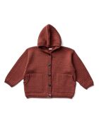 Gilet 100% Laine Mérinos à Capuche Elfen rouille