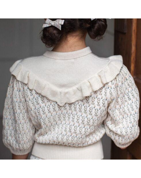 Pull Coton Pima Bio Ajouré Nancy ecru