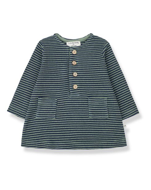 Robe côtelée rayée Dima bleu vert