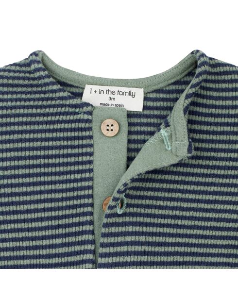 Robe côtelée rayée Dima bleu vert