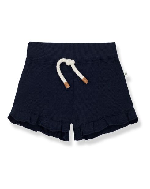 Short à volants Maixa bleu marine
