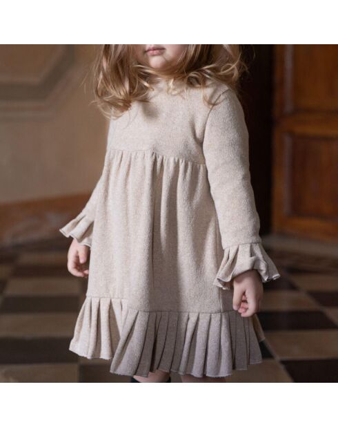Robe Maille Lurex beige