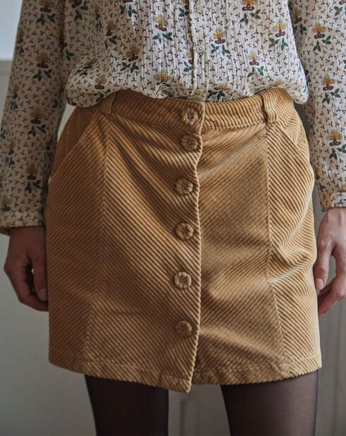 Falda de pana Yamouna beige