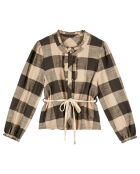 Blouse à Carreaux Yanka gris anthracite
