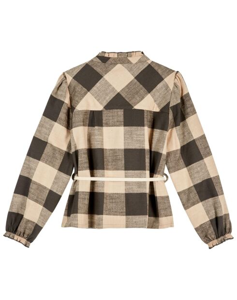 Blouse à Carreaux Yanka gris anthracite