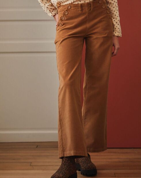 Pantalon en Velours Yelanie caramel