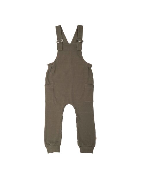 Salopette en Coton Bio Eikin verte kaki