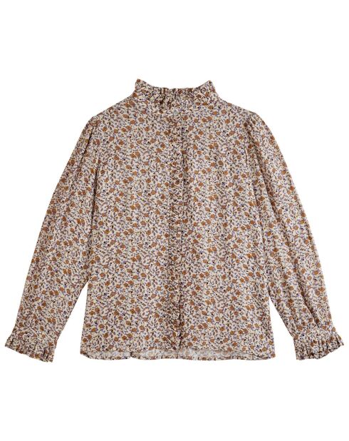 Yelina ecru/beige geblümte Bluse