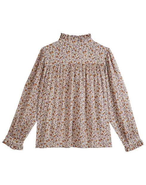 Yelina ecru/beige geblümte Bluse