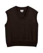 Sweat Col V en Coton Bio Yena gris anthracite