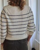 Pull en Laine mélangée Alpaga Rayé Yeye écru