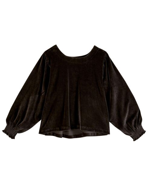 Sweat en Velours You gris anthracite