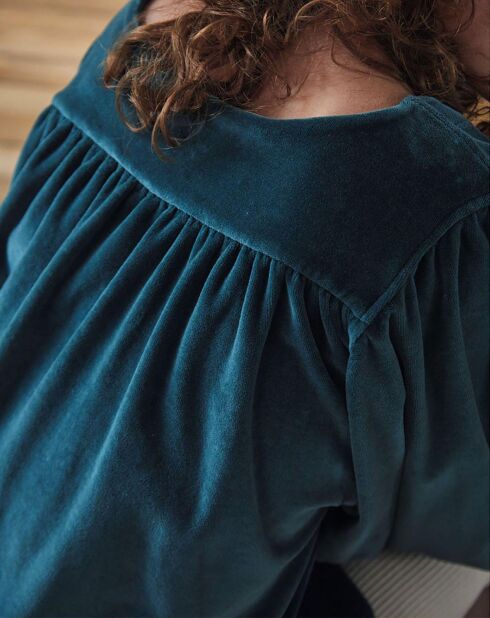 Sweat en Velours You vert sapin