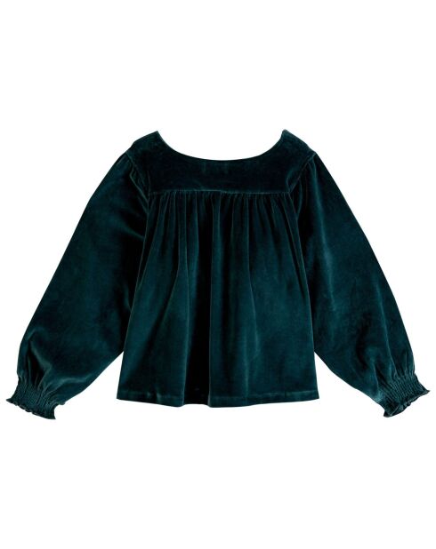 Sweat en Velours You vert sapin