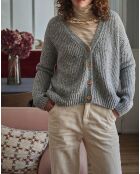 Cardigan en Laine mélangée Yuzzle gris chiné