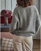 Cardigan en Laine mélangée Yuzzle gris chiné