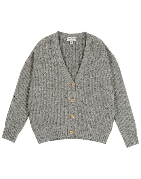 Heather Grey Yuzzle Strickjacke aus Wollmix