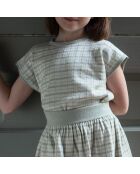Top Maille Coton Pima Bio Iris bleu gris