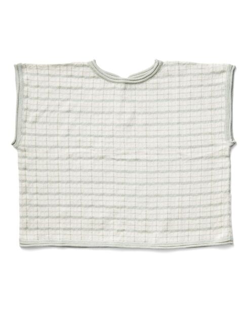 Top Maille Coton Pima Bio Iris bleu gris