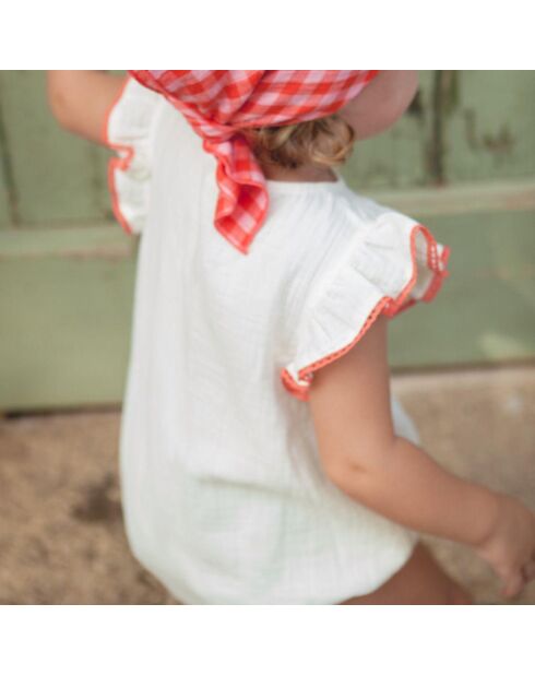 Pagliaccetto in garza di cotone Isaure Off-White