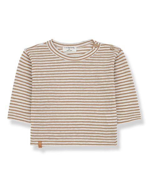T-Shirt Rayé en Lin mélangé  Mikel camel