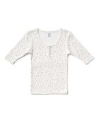 T-Shirt boutonné Fleuri Field blanc