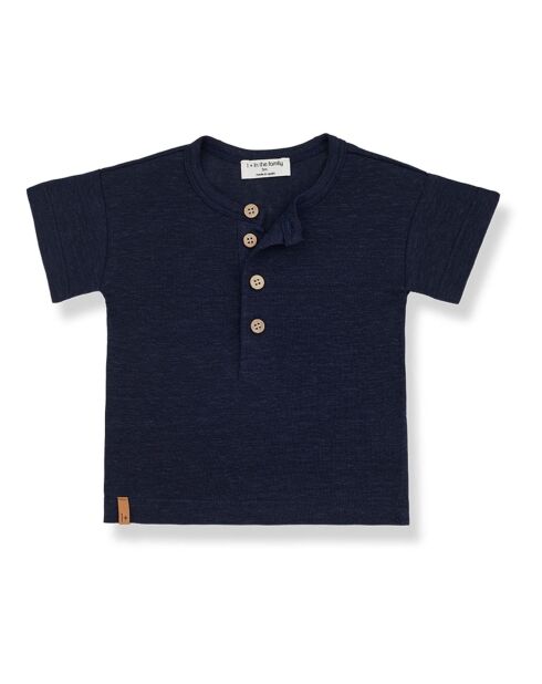 T-Shirt Manches Courtes en Lin Francis bleu marine
