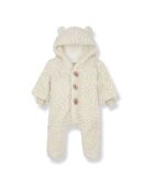 Combinaison à Capuche en Coton et Laine mélangée Façon Fourrure Liam écrue