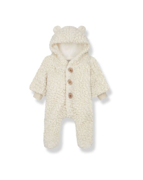 Combinaison à Capuche en Coton et Laine mélangée Façon Fourrure Liam écrue