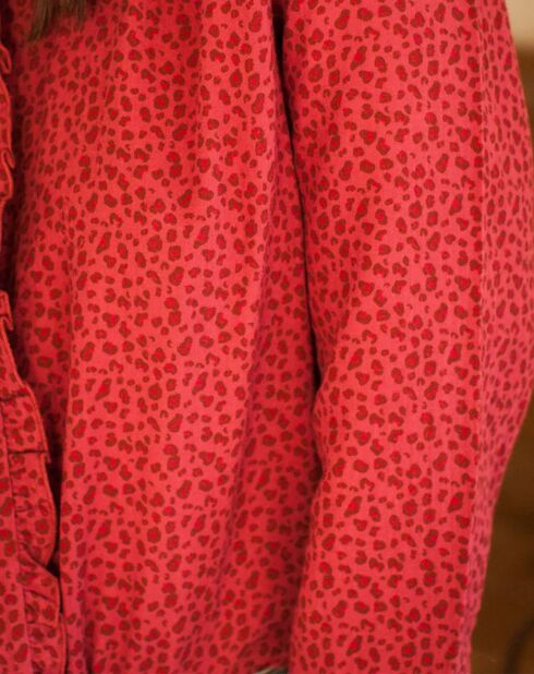 Blouse Gaze de Coton Léopard Patti bordeaux