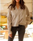 Blouse Gaze de Coton Léopard Peony beige