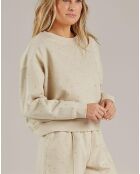 Sweat à motifs crème