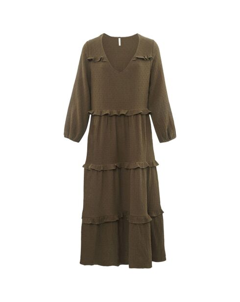 Khakigrünes Mabel-Kleid