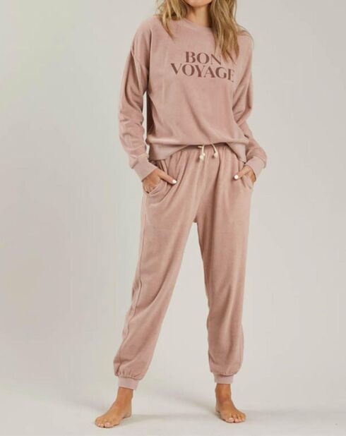 Jogger en Eponge vieux rose