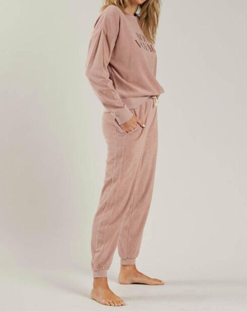 Jogger en Eponge vieux rose