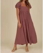 Robe en Lin mélangé Oceane vieux rose