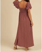 Robe en Lin mélangé Oceane vieux rose