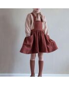 Robe 100% Lin Tablier Harriet caramel