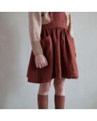 Robe 100% Lin Tablier Harriet caramel